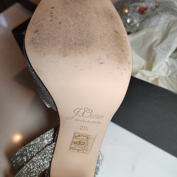 J. Crew Collection - Made in Italy Silver Glitter Vicky Pump with Jewels - Picture 5 of 6